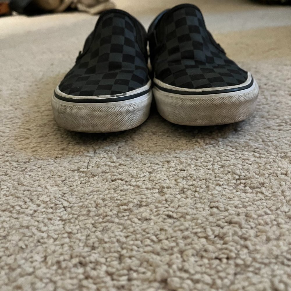 Vans *Black & Grey* Slip-On Checkerboard | Women's 6.5 | Gently Used, EUC - Picture 6 of 12
